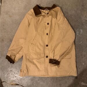 LL Bean jacket with grey lining and corduroy accents